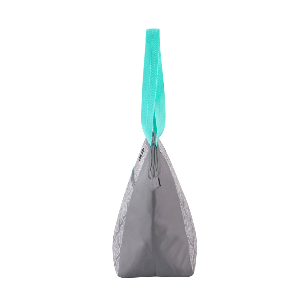 Essential Tote Lunch Bag Cooler, 14 Can Capacity, Gray and Teal