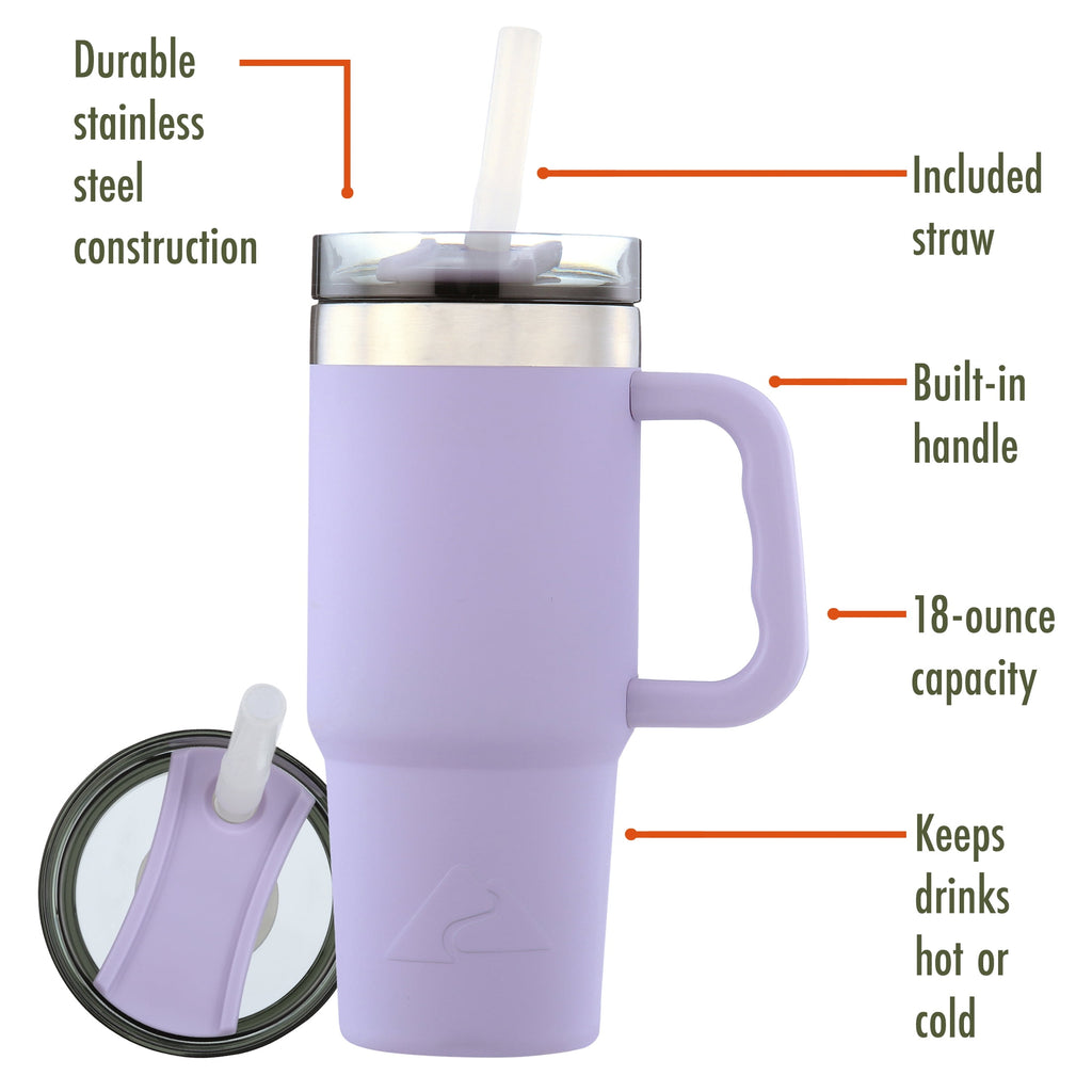 Ozark Trail 18 oz Stainless Steel Insulated Tumbler with Handle, Black
