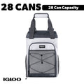 Marine Soft-Side Backpack Cooler, 28 Can Capacity, White and Gray