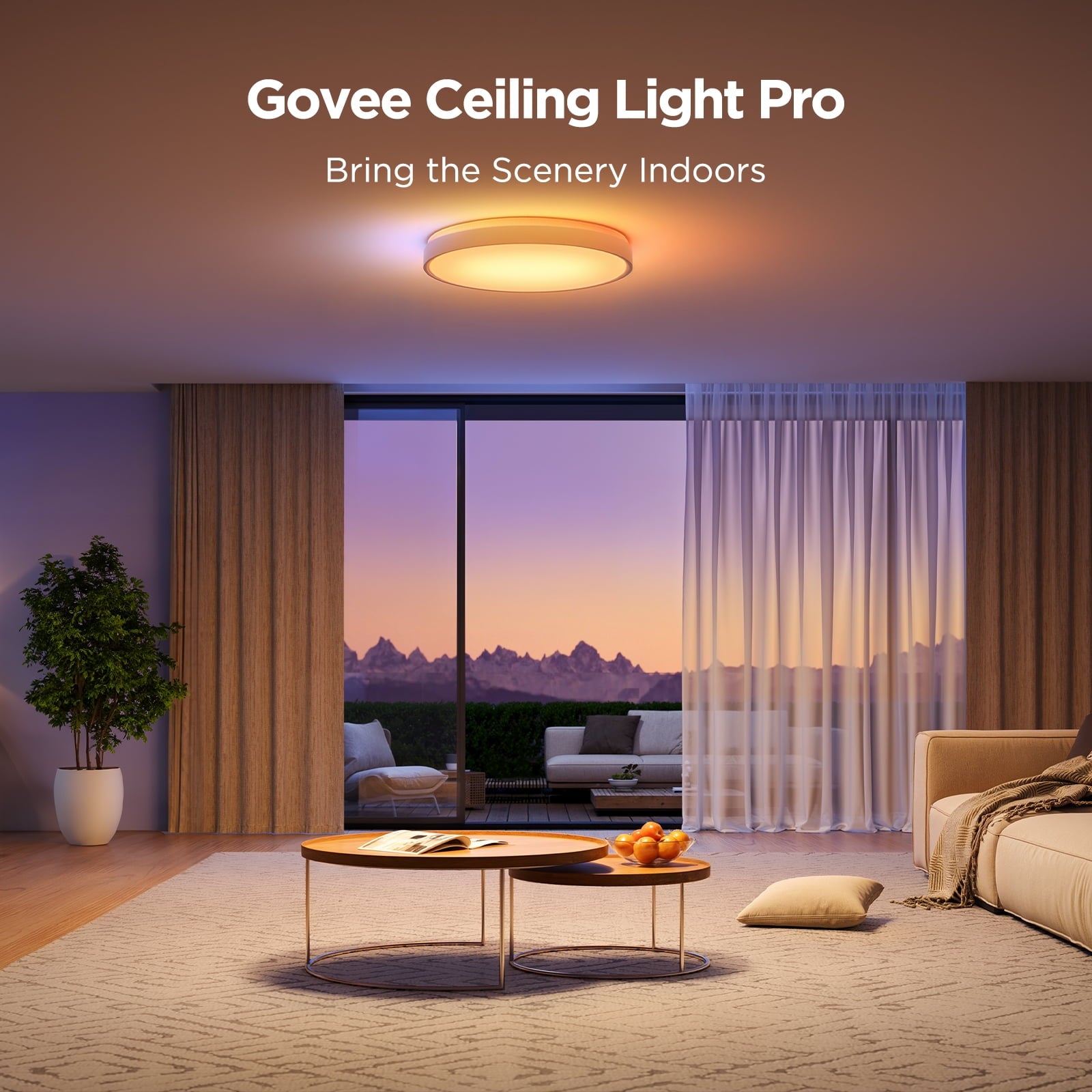Smart 15inch RGBICWW Ceiling Light Pro, 4300lm Warm White Cool Light Dimable For Kitchen, Colorful Lighting Effect For Bedroom, Living Room,Light Change With Music For Party