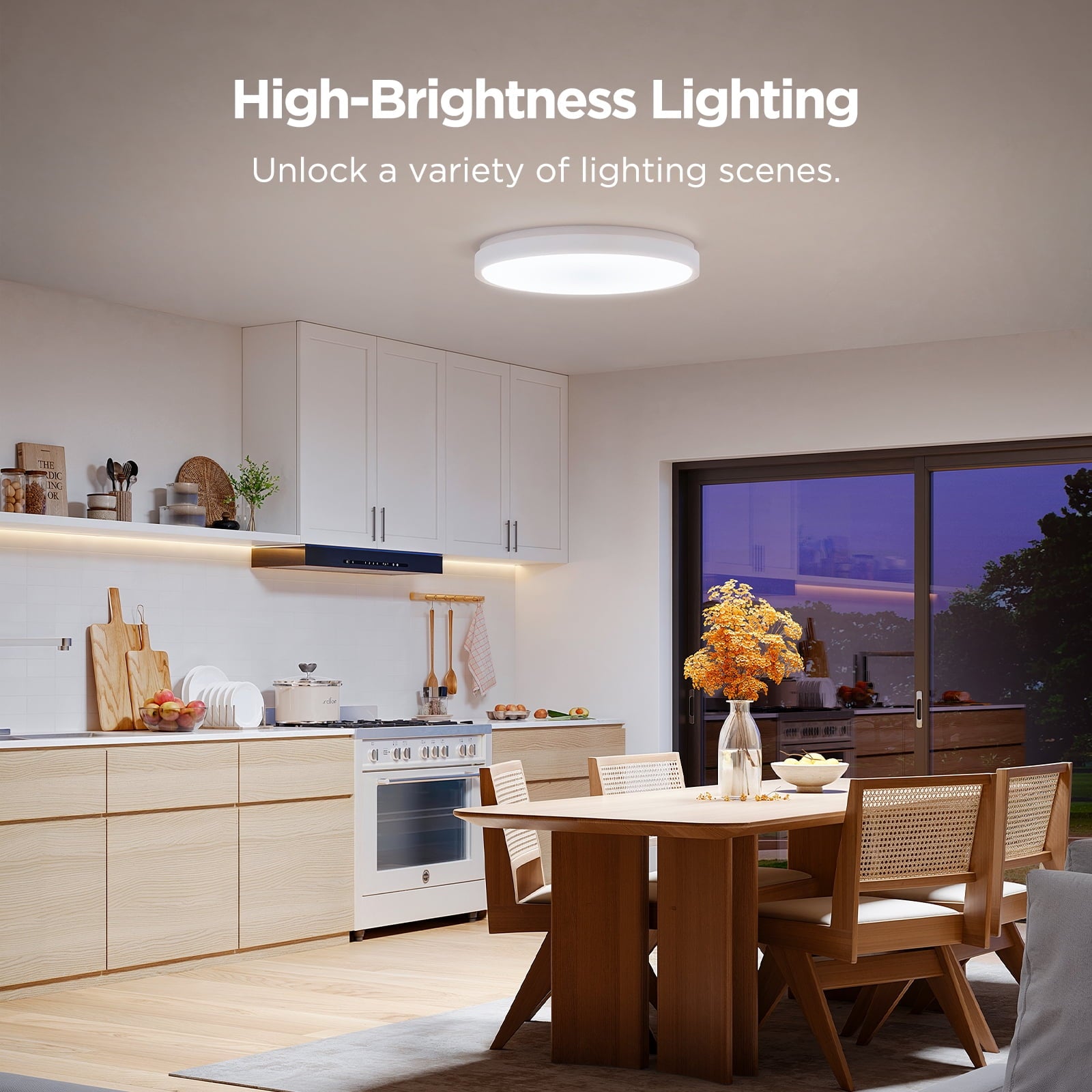 Smart 15inch RGBICWW Ceiling Light Pro, 4300lm Warm White Cool Light Dimable For Kitchen, Colorful Lighting Effect For Bedroom, Living Room,Light Change With Music For Party