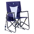 Blue camping chair with adjustable backrest on a white background
