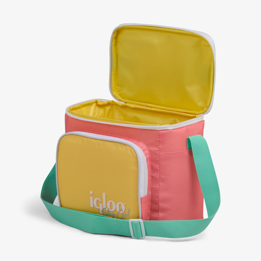 9 Can Capacity Retro Square Lunch Bag Cooler, Yellow