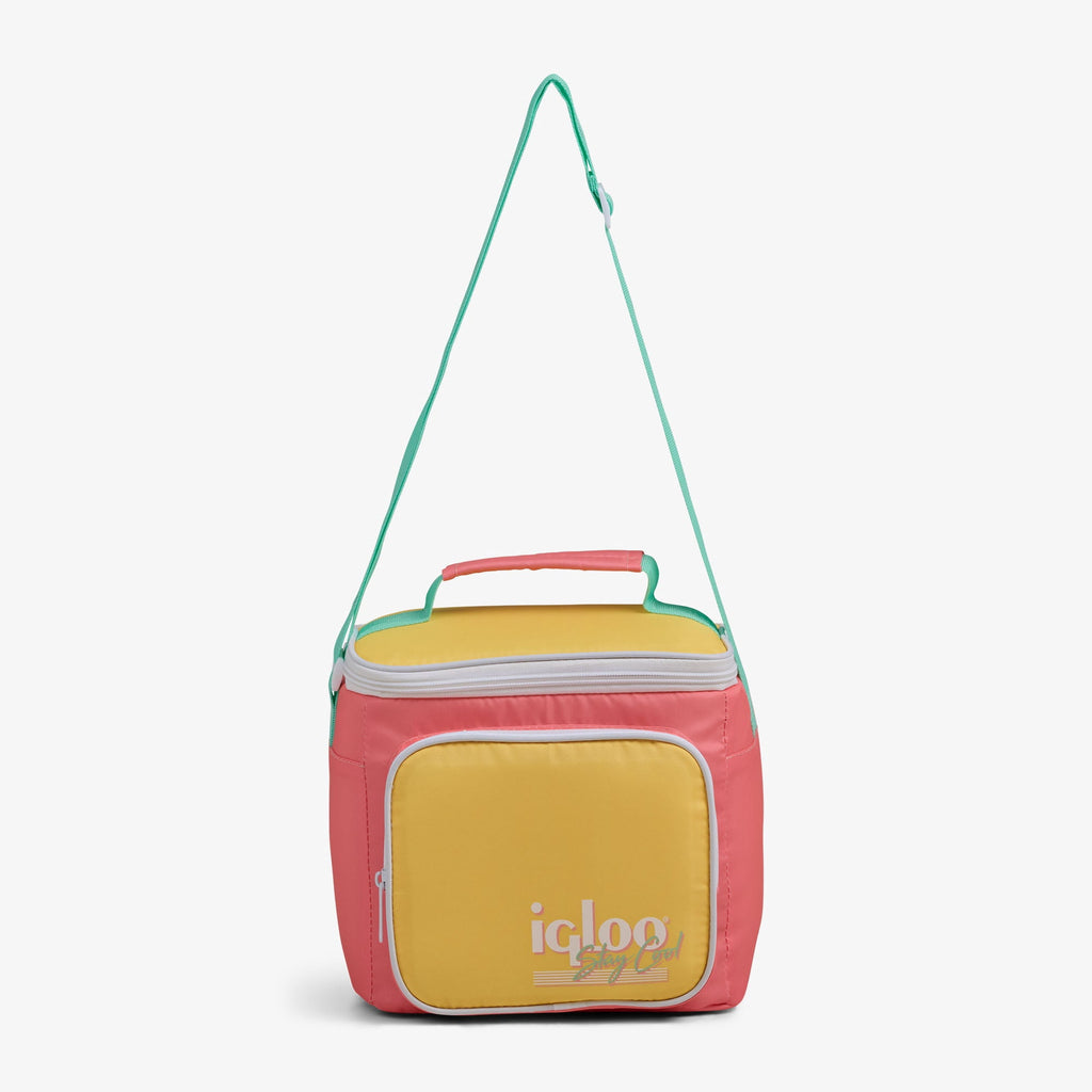 9 Can Capacity Retro Square Lunch Bag Cooler, Yellow