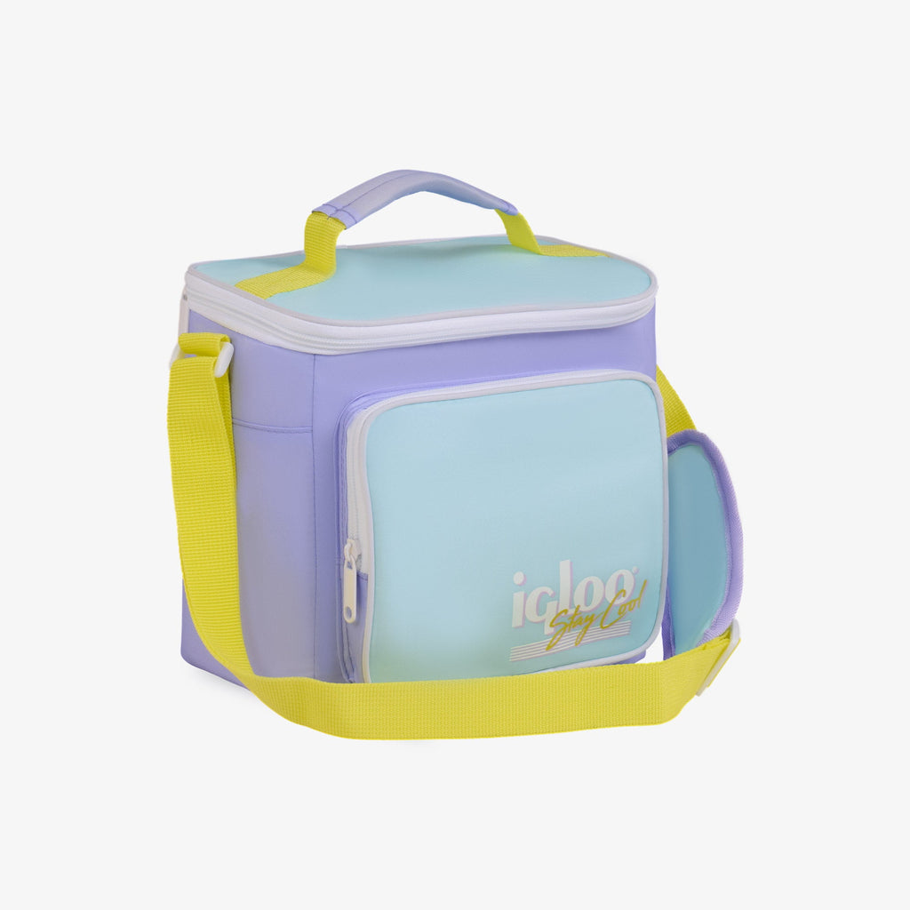 9 Can Capacity Retro Square Lunch Bag Cooler, Yellow