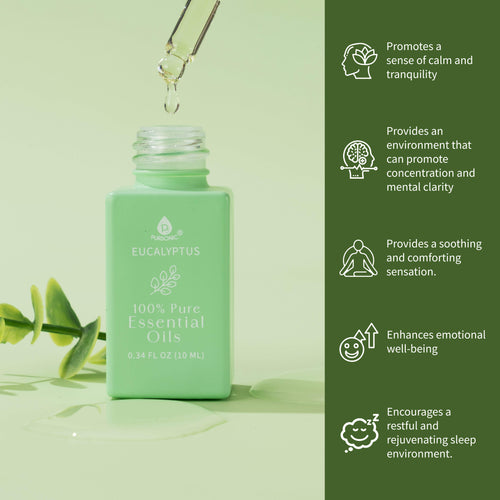 100% Pure Natural Essence Essential Oils – Healing Power with Eucalyptus, Frankincense, Lavender, and Peppermint