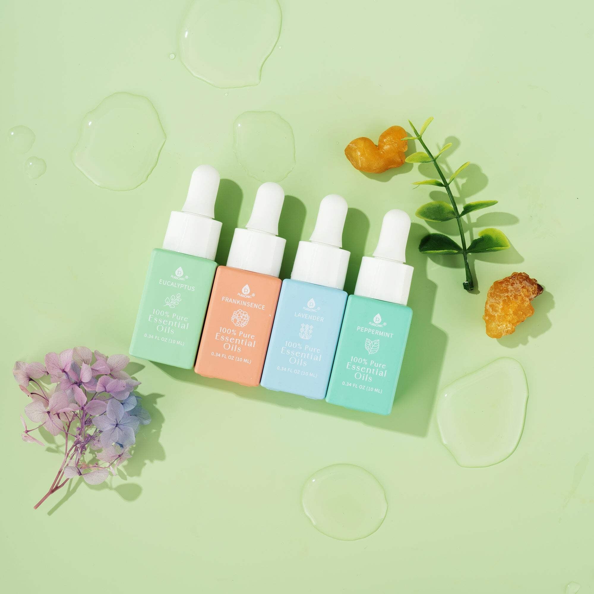 100% Pure Natural Essence Essential Oils – Healing Power with Eucalyptus, Frankincense, Lavender, and Peppermint
