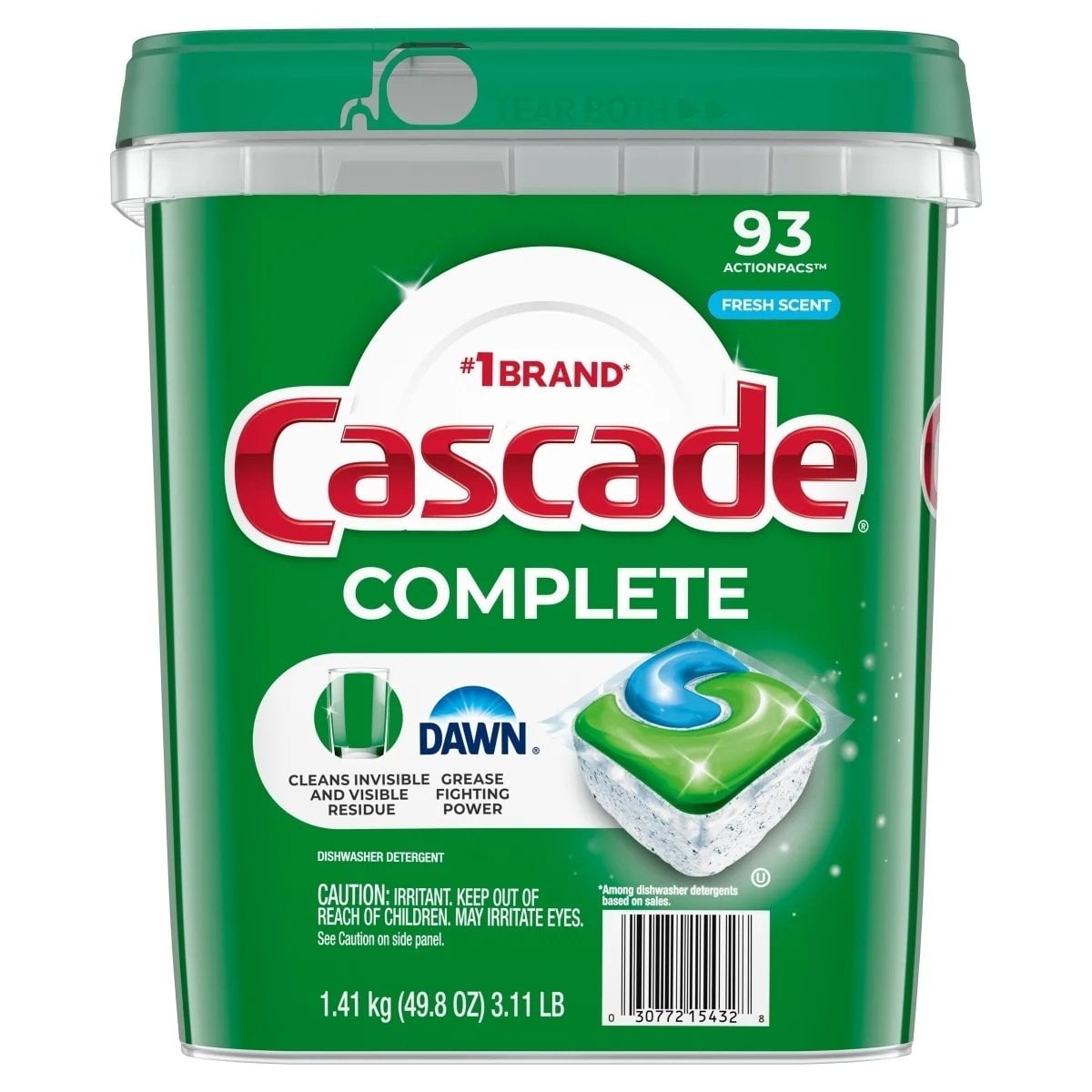 Complete Dishwasher Detergent ActionPacs, Fresh, 93 Count