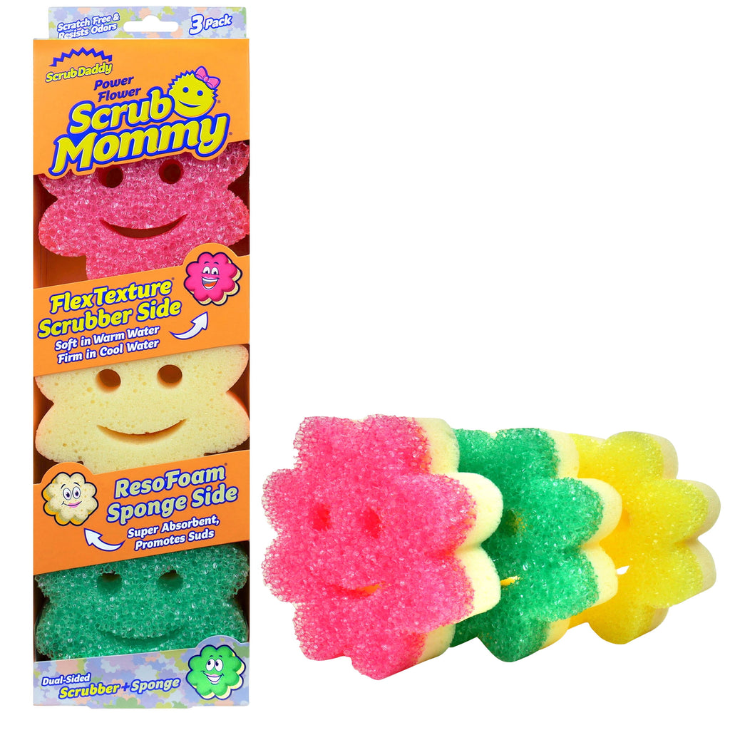 Scrub Mommy Power Flower Dual-Sided Cleaning Sponges, 3 Count