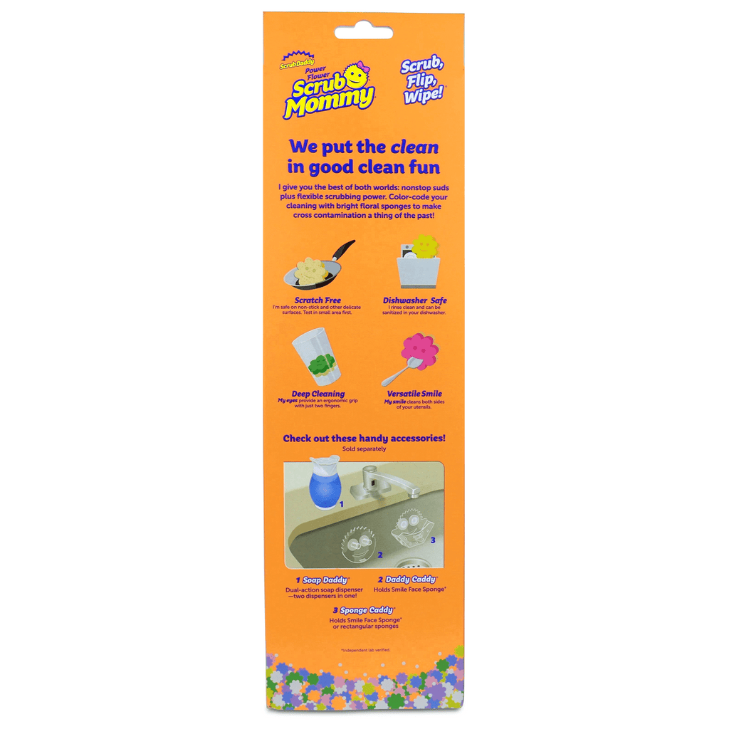 Scrub Mommy Power Flower Dual-Sided Cleaning Sponges, 3 Count