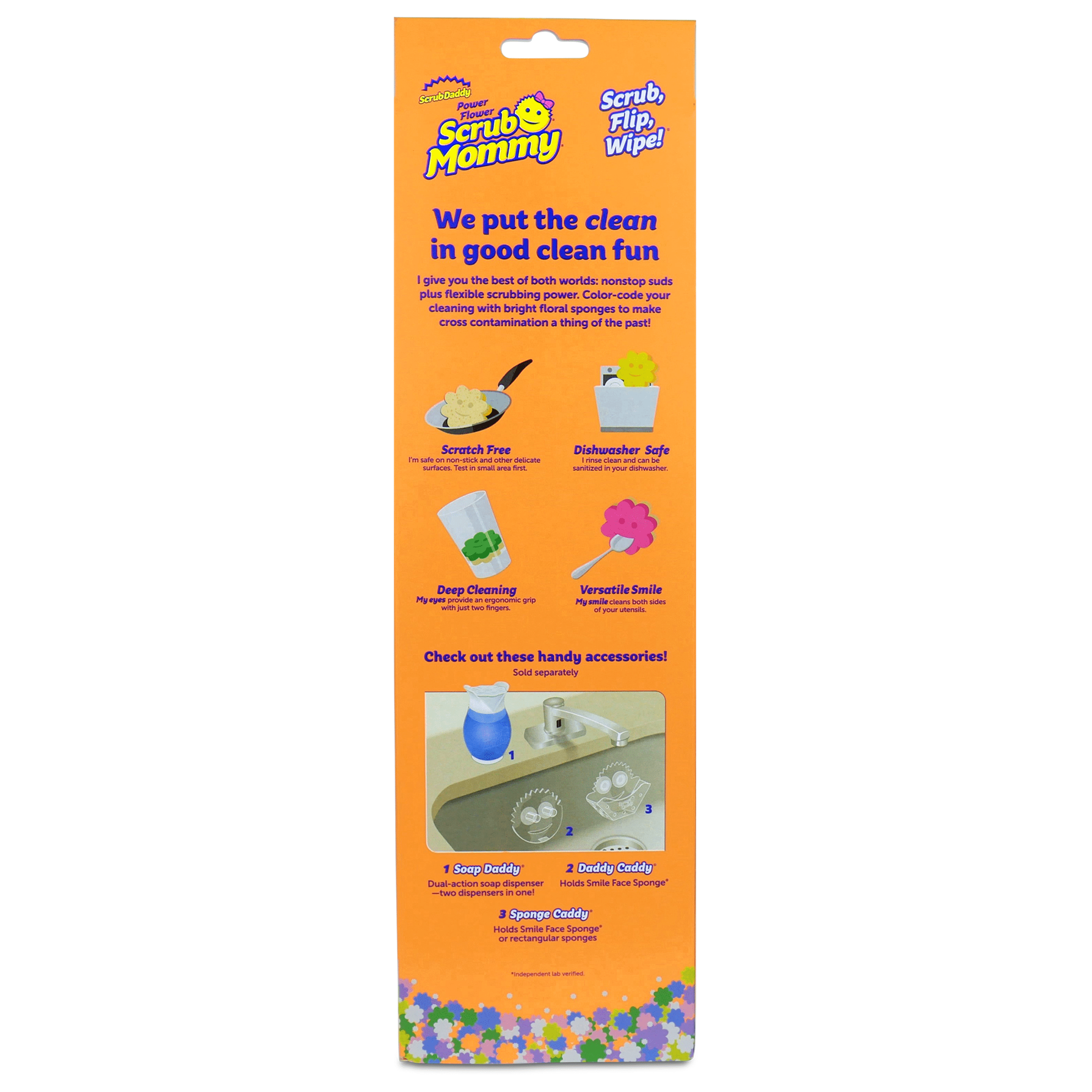 Scrub Mommy Power Flower Dual-Sided Cleaning Sponges, 3 Count