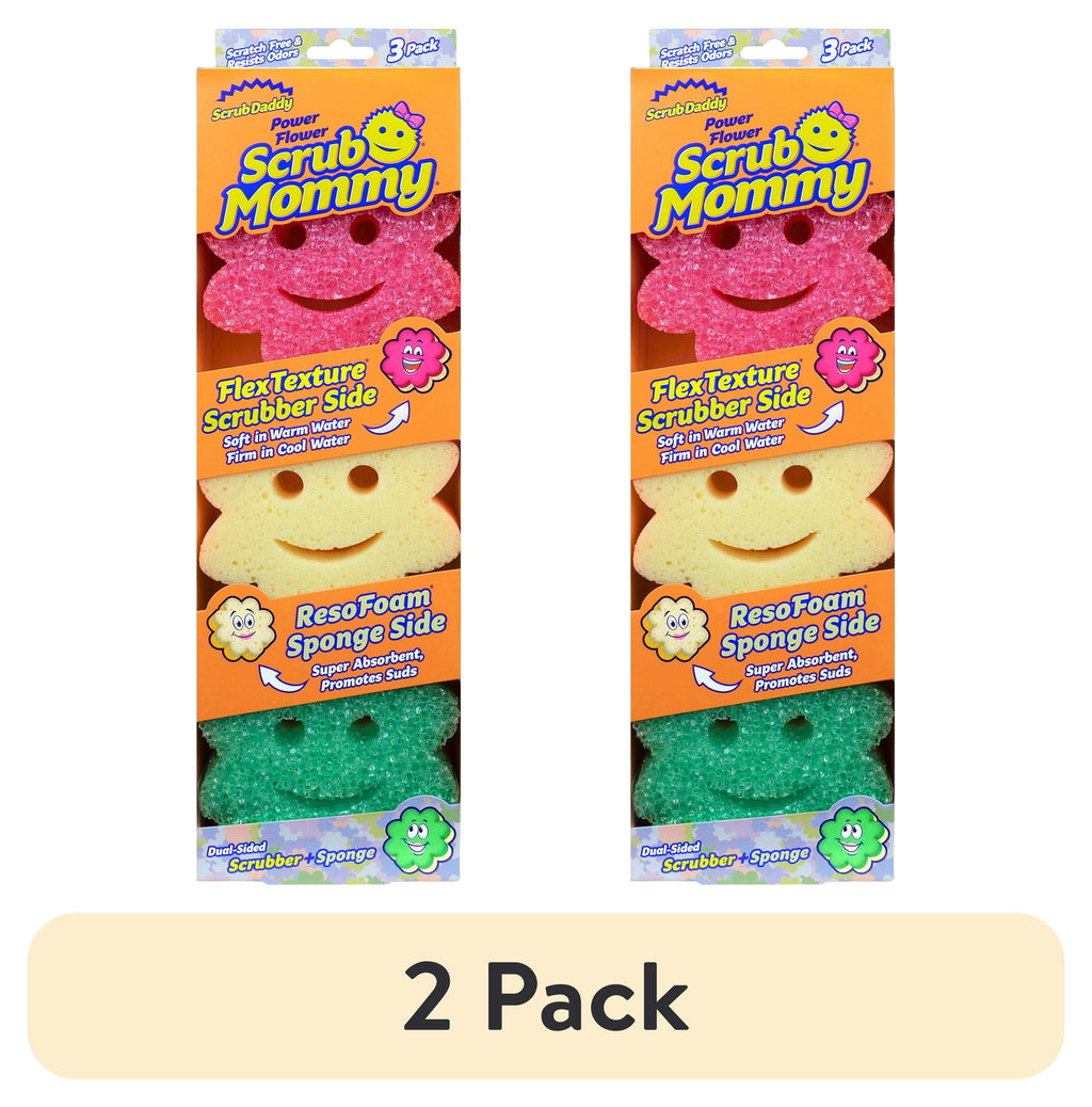 Scrub Mommy Power Flower Dual-Sided Cleaning Sponges, 3 Count