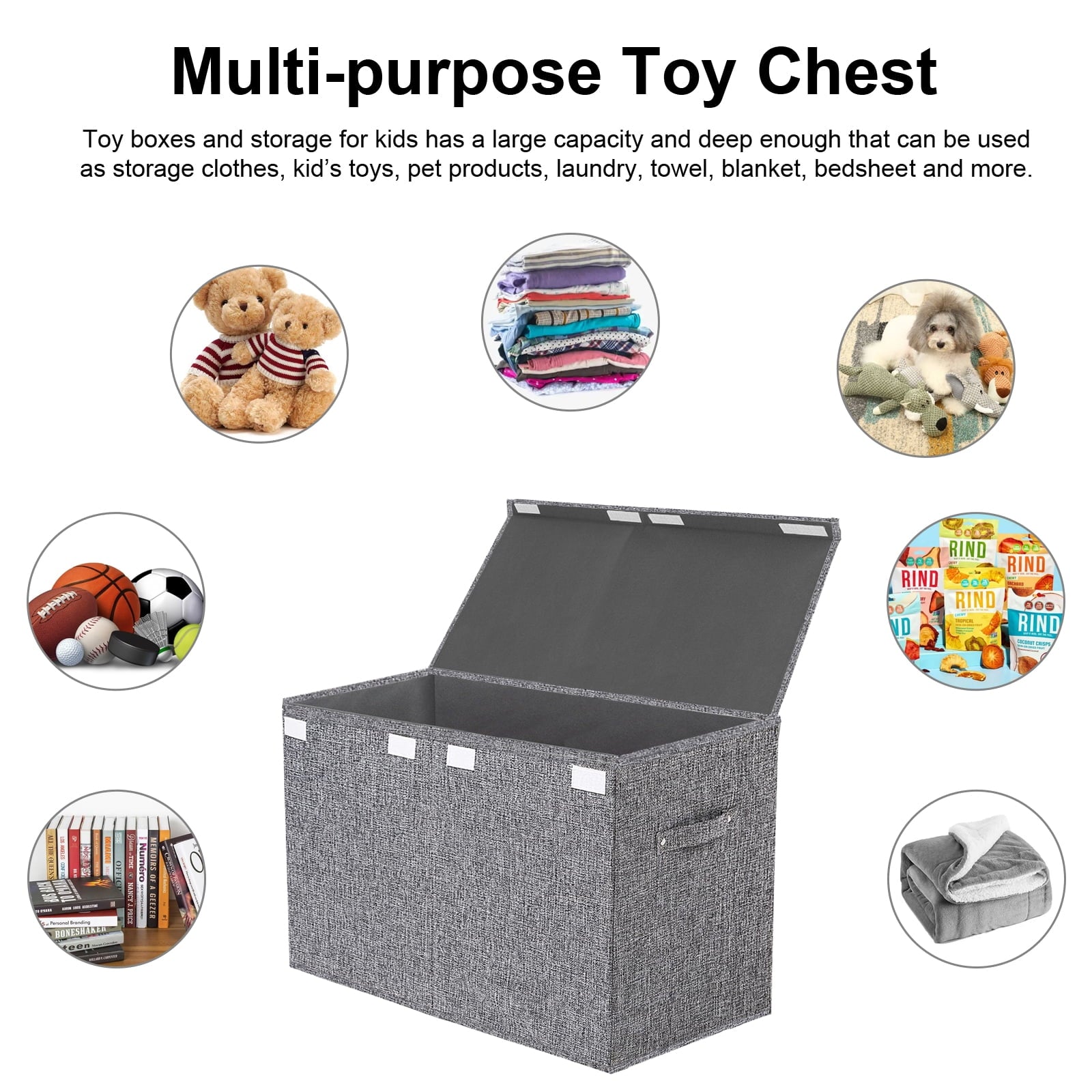 Large Toy Box for Girls,Toy Chest for Kids -Collapsible Toy Storage Organizer with Lid Toy Bin Storage Organizer for Nursery, Playroom, Bedroom , Closet, Living Room, Kindergarten (Pink)