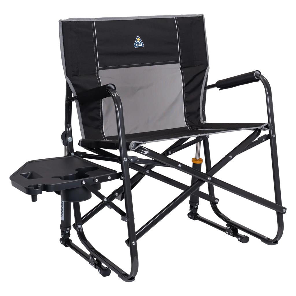 Freestyle Rocker XL with Side Table, Black, Table Out Front