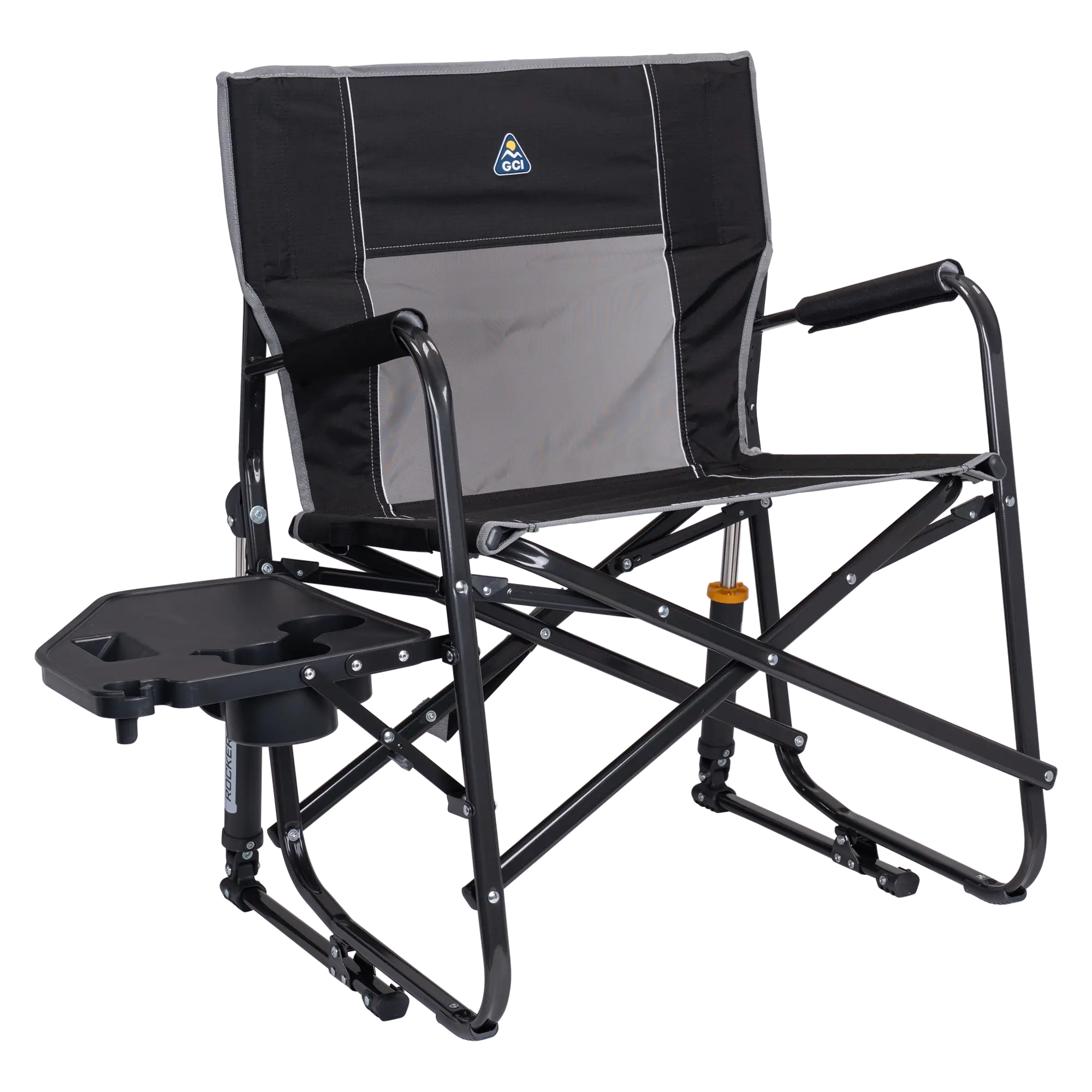Freestyle Rocker XL with Side Table, Black, Table Out Front