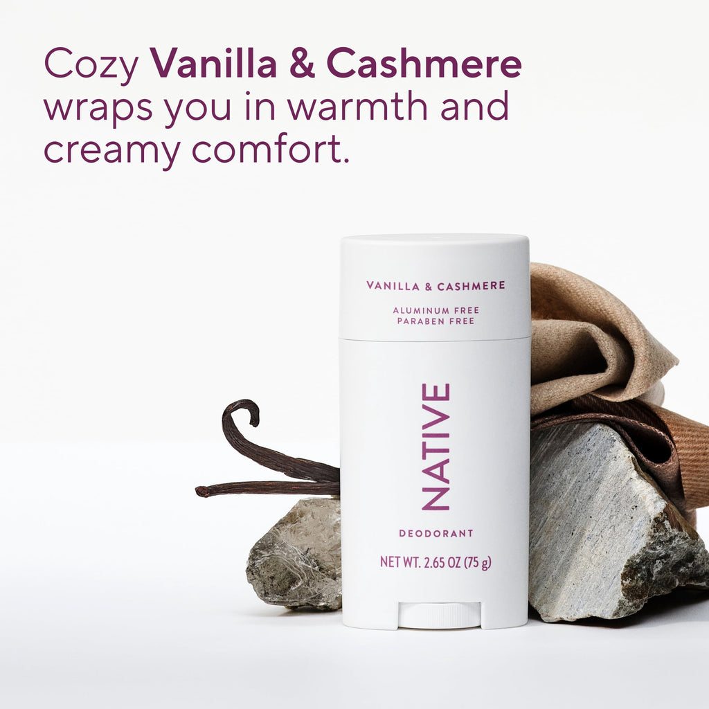 Aluminum Free Deodorant For Women, 72 Hour Solid Deodorant Stick, Vanilla &amp; Cashmere, 2.65oz