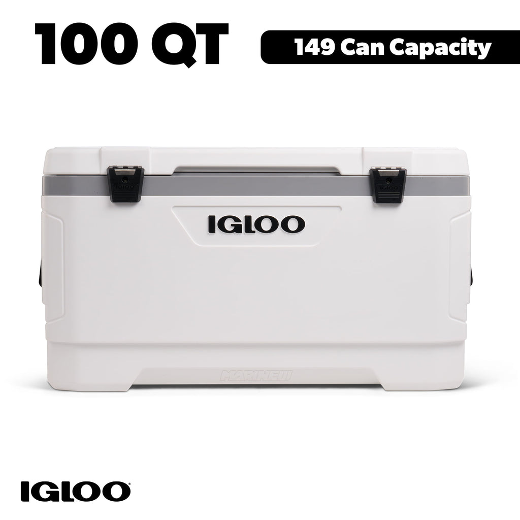 100 QT Latitude Marine Ultra Hard-Sided Cooler, White and Moonscape Gray