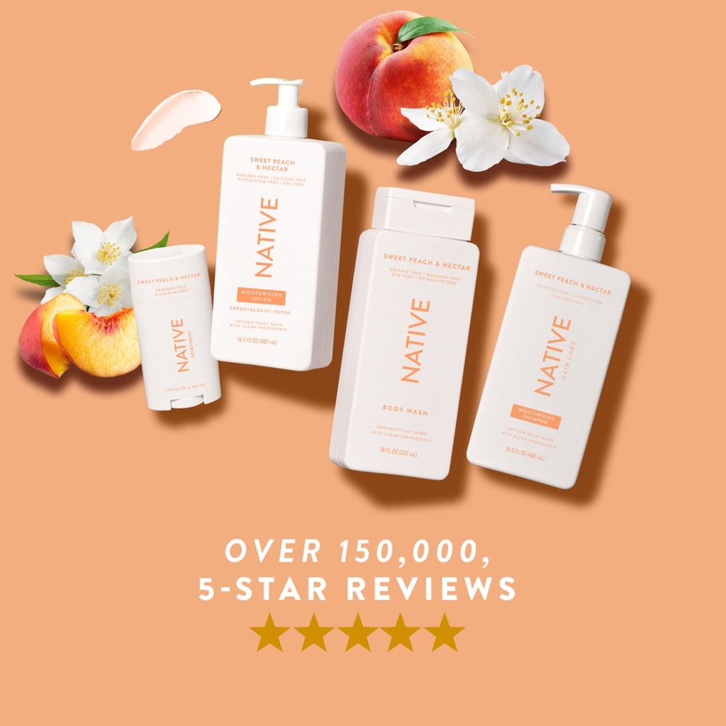 Body Wash, Sweet Peach &amp; Nectar, Sulfate Free, Naturally Derived Ingredients, 24hr Freshness, for Women &amp; Men, 36 fl oz