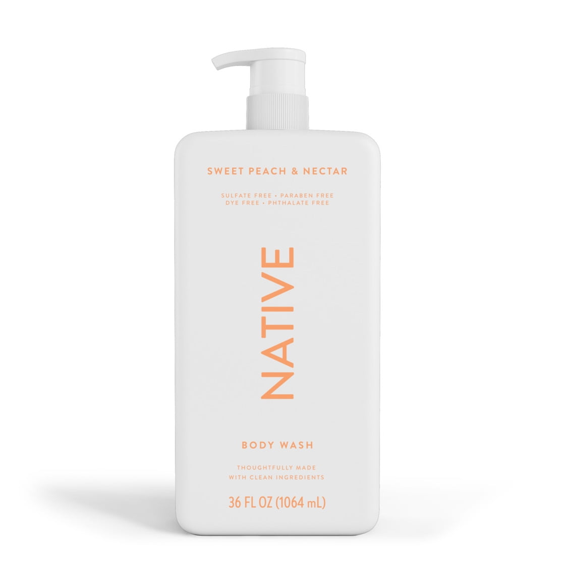 Body Wash, Sweet Peach &amp; Nectar, Sulfate Free, Naturally Derived Ingredients, 24hr Freshness, for Women &amp; Men, 36 fl oz