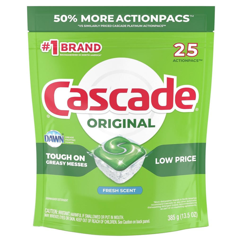 Original ActionPacs Dishwasher Detergent Pods, Fresh Scent, 25 Count