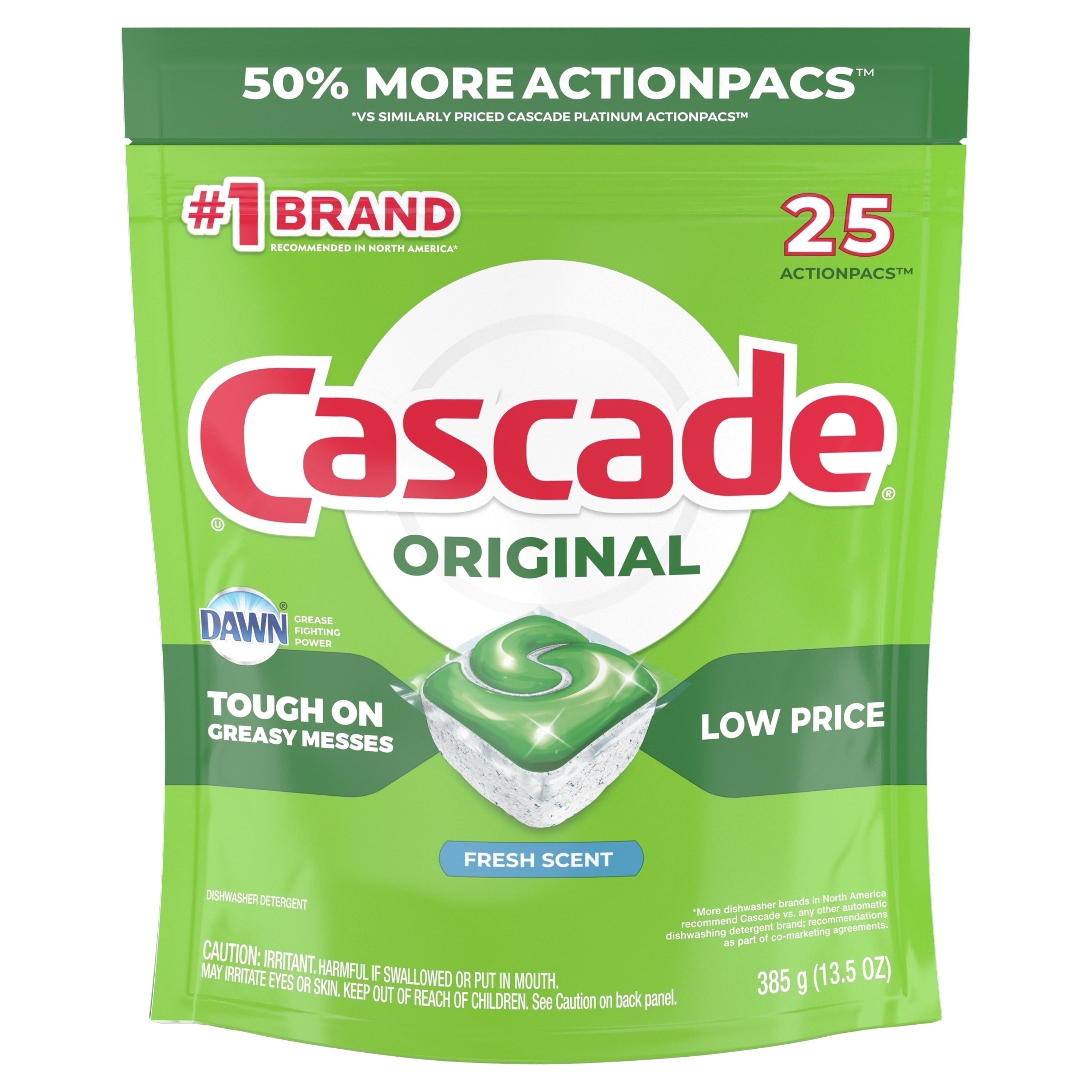Original ActionPacs Dishwasher Detergent Pods, Fresh Scent, 25 Count