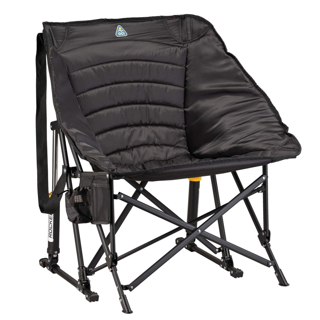 Puff Rocker, Black, Front Right Angle