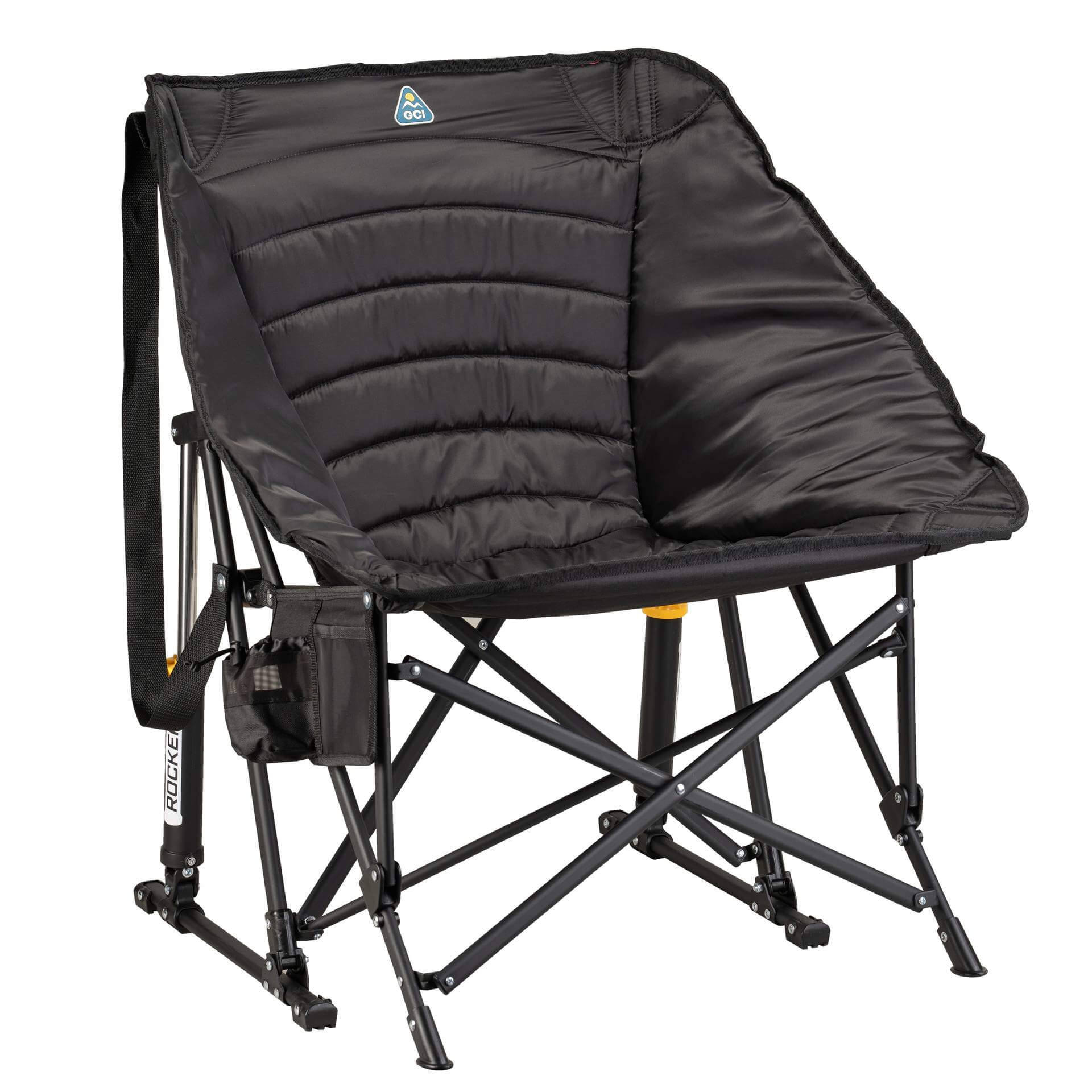Puff Rocker, Black, Front Right Angle