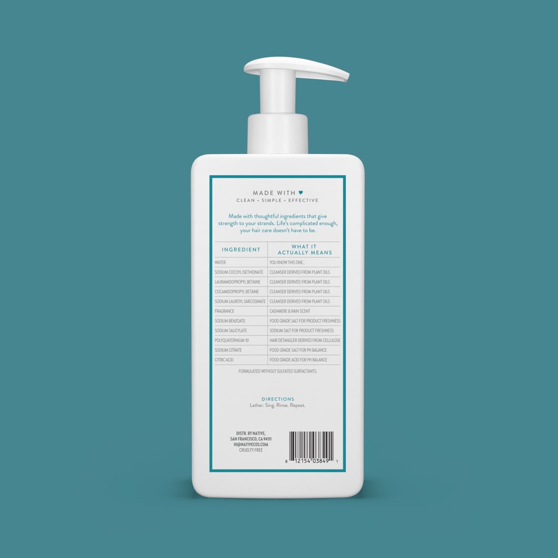 Strengthening Shampoo, Cashmere and Rain, Sulfate Free, for Women and Men, 16.5 oz