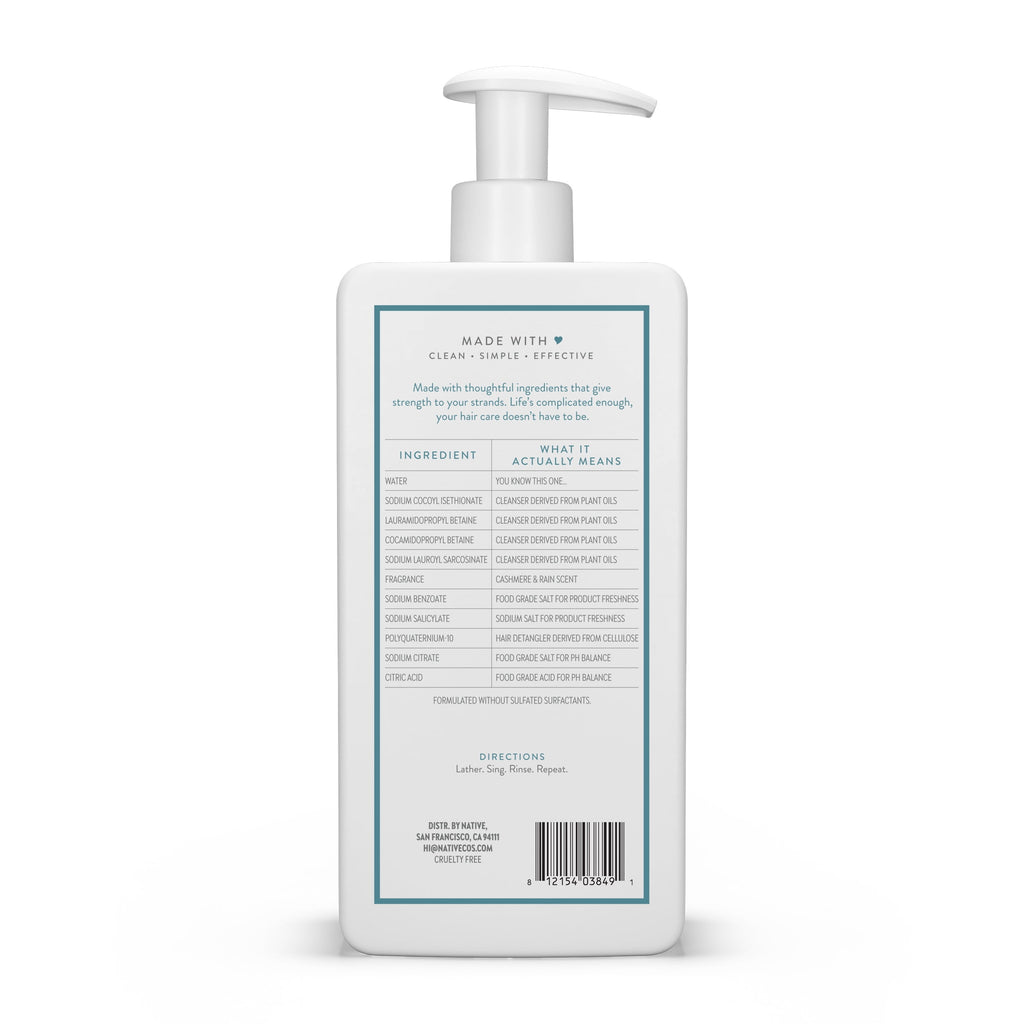 Strengthening Shampoo, Cashmere and Rain, Sulfate Free, for Women and Men, 16.5 oz