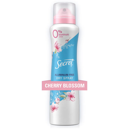 (6 pack) Secret Dry Spray Aluminum Free Deodorant for Women, Cherry Blossom, 4.1oz, Pack of 2