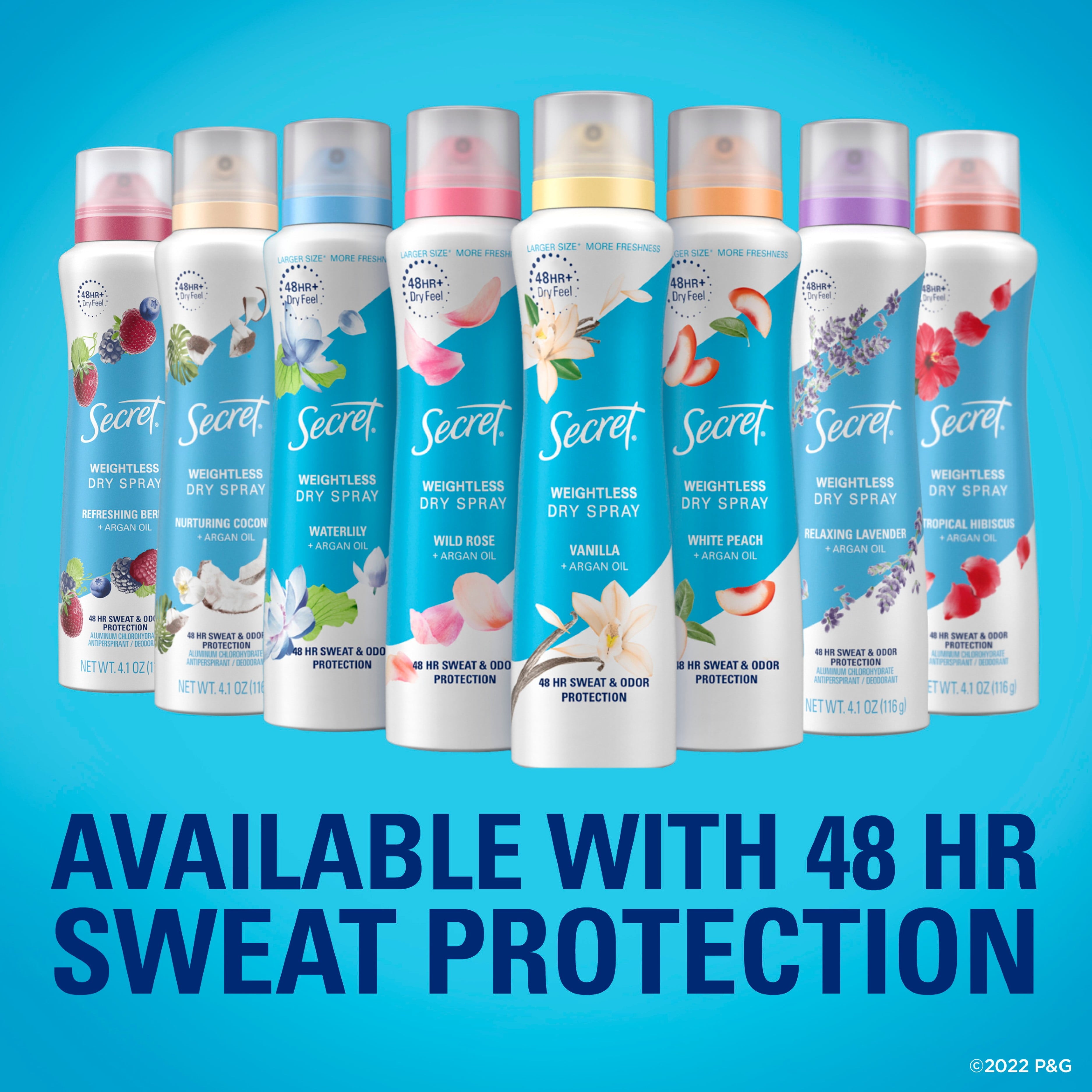 (6 pack) Secret Dry Spray Aluminum Free Deodorant for Women, Cherry Blossom, 4.1oz, Pack of 2