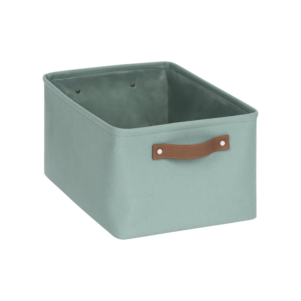 Natural Canvas Fabric Decorative Storage Basket with Handles, 15 in x 8 in x 11 in