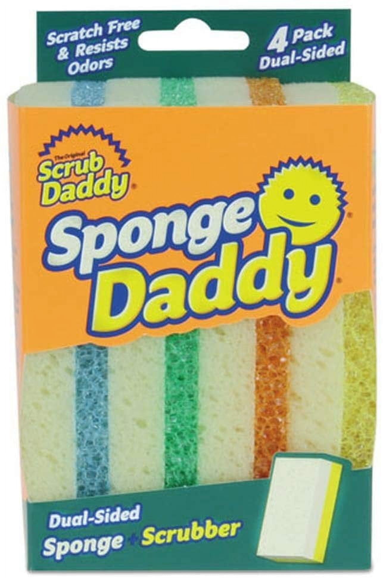 Sponge Daddy Sponge 4PK - Dual-Sided Antimicrobial - 4 Pack