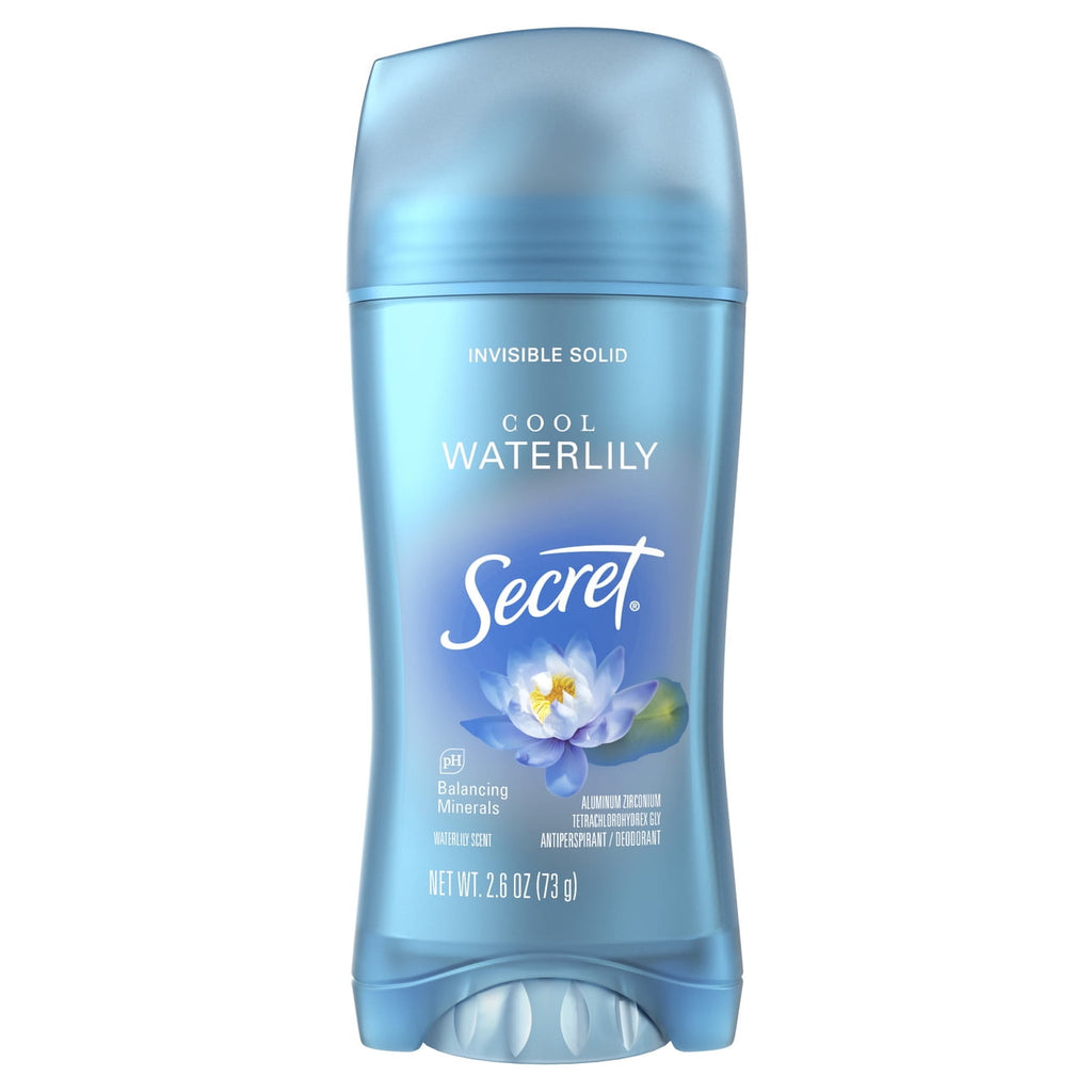 Antiperspirant &amp; Deodorant Invisible Solid Cool Waterlily, 72HR Breathable Sweat &amp; Odor Protection, 2.6 OZ