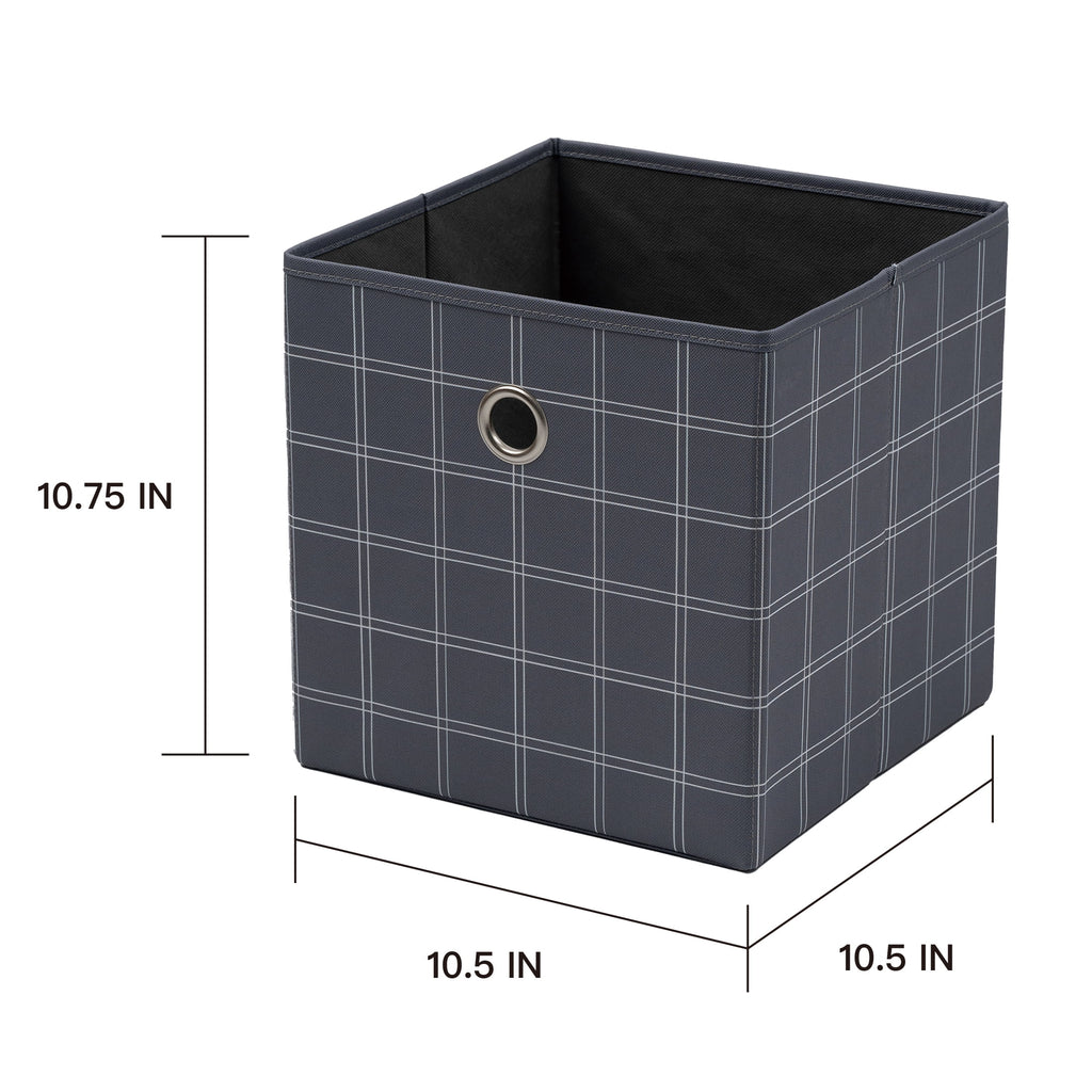 Collapsible Fabric Cube Storage Bin, Rich Black