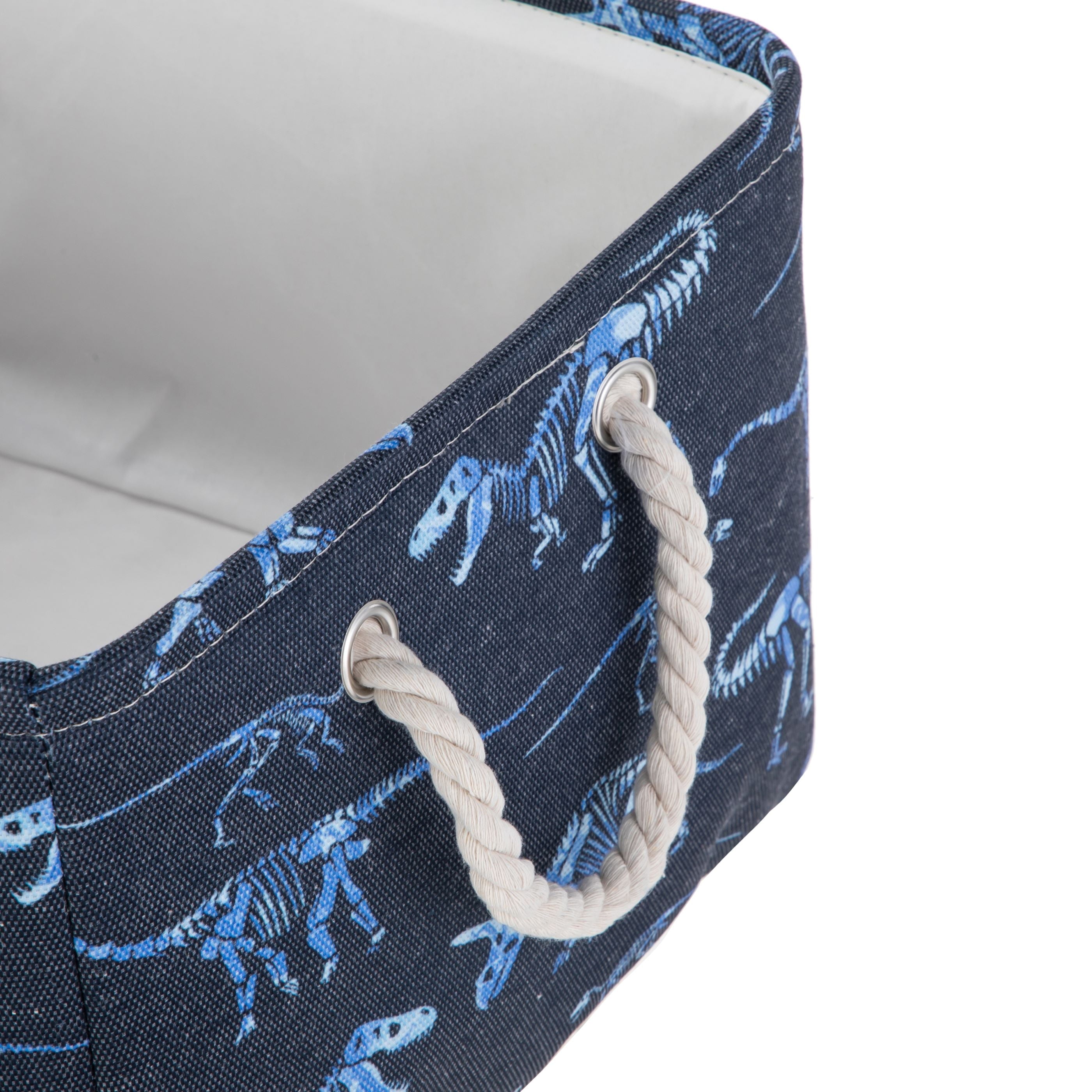Kids Butterfly Canvas Storage Basket with Handles, 15 in x 11 in x 7.8 in