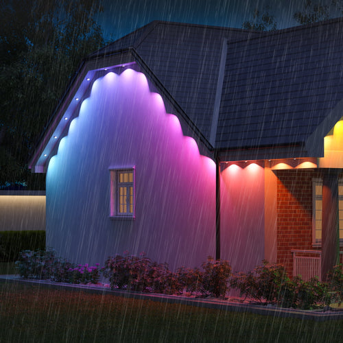 100ft RGBIC Permanent Outdoor Lights with 72 Lights, White version