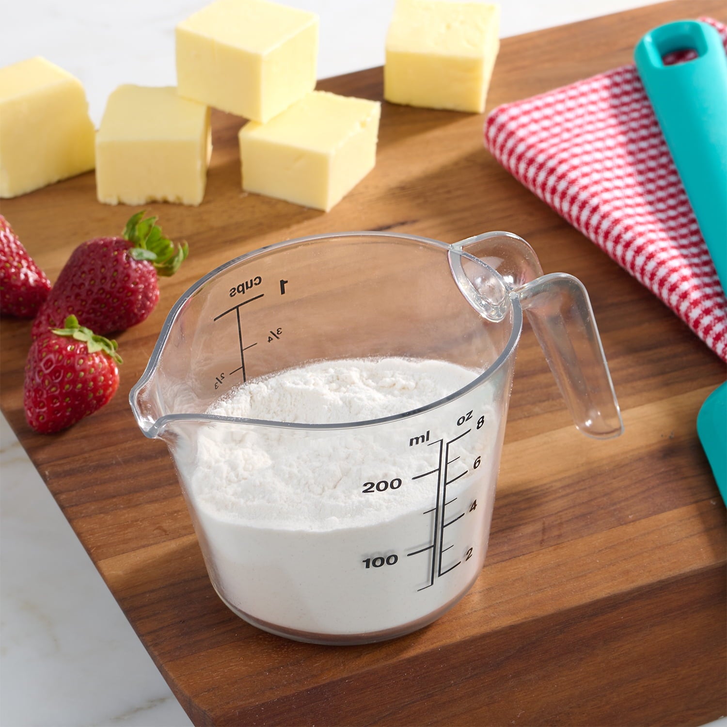 1 Cup Large Spout Plastic Measuring Cup, Clear