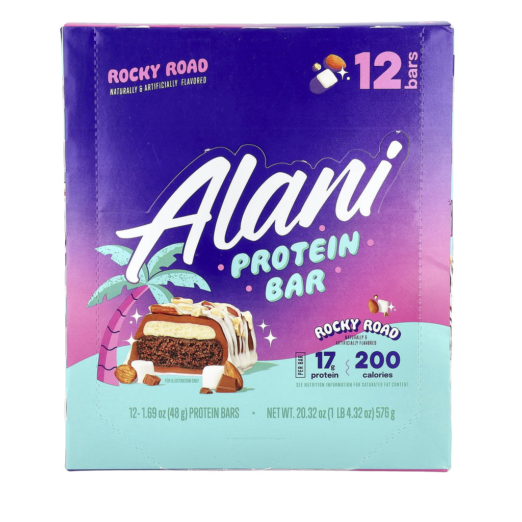Protein Bar, Rocky Road, 12 Bars, 1.69 oz (48 g) Each