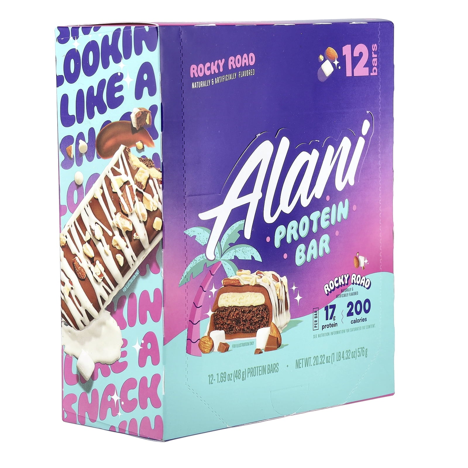 Protein Bar, Rocky Road, 12 Bars, 1.69 oz (48 g) Each