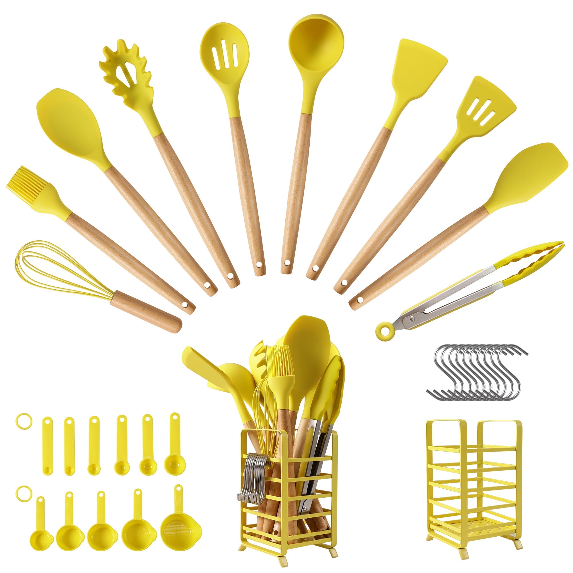 32 PCS Silicone Cooking Utensils Set, 446°F for Nonstick Cookware