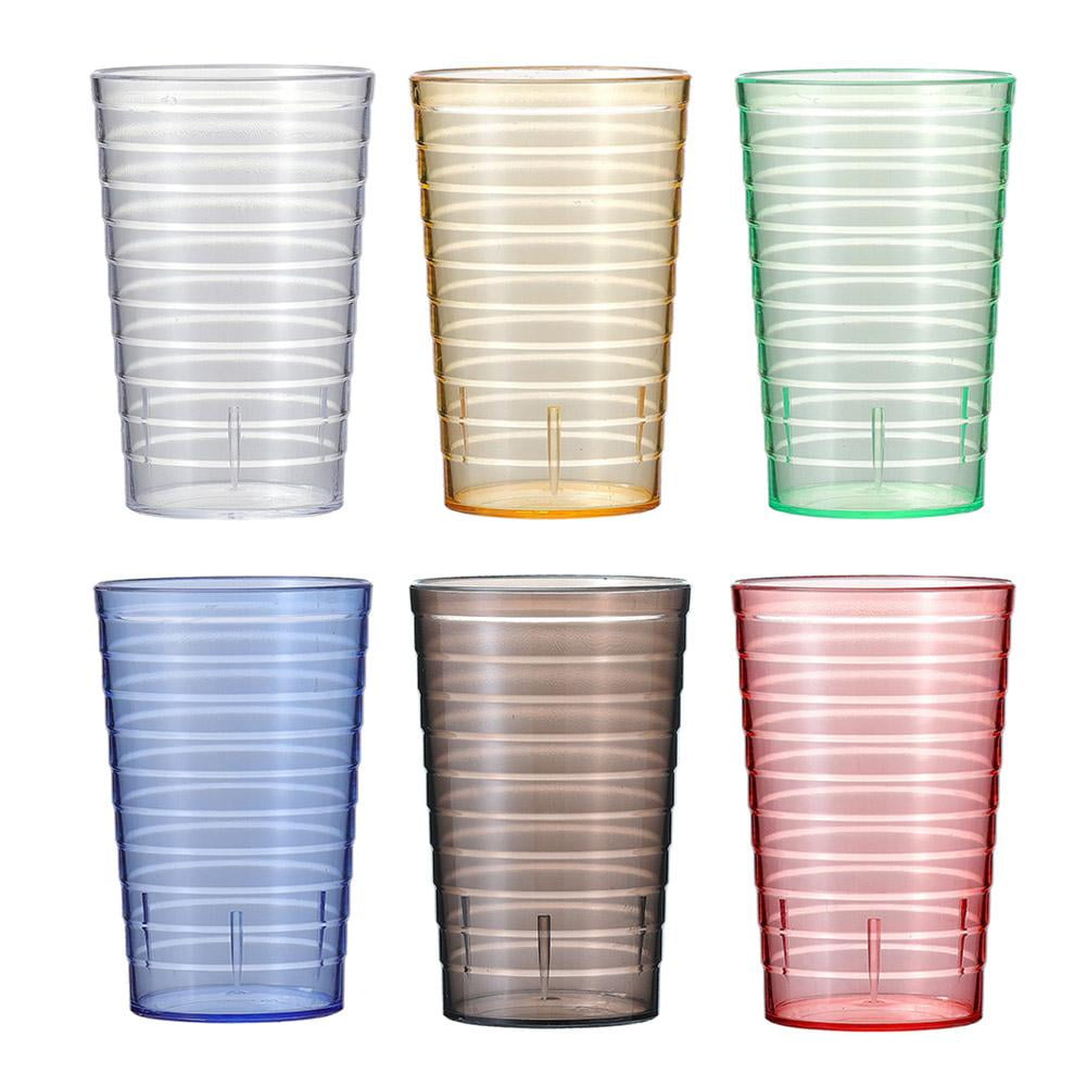 Plastic Juice Cups Set Colorful Drinkware for Beverage Cocktail Beer Bar Restaurant Unbreakable Tumblers Glasses for Home Party Commercial Use