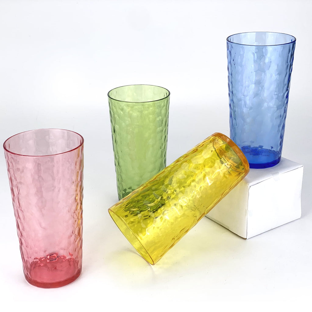 24-Ounce Plastic Tumbler Acrylic Drinking Glasses, Plastic Cups, , , Shatter Proof, , Set of 8 ( Multicolor )