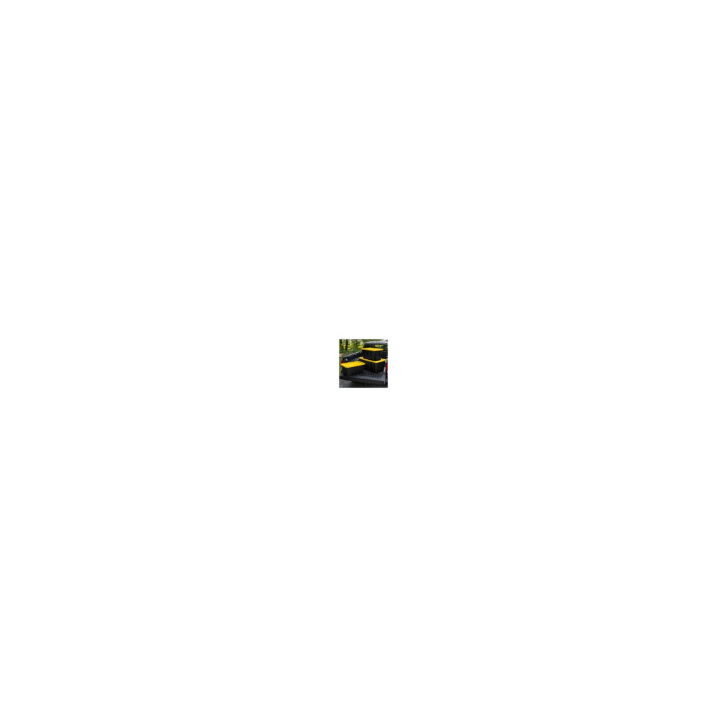 Large Storage Bin, 27 Gallon Plastic Storage Tote with Snap-On Lid, Black and Yellow, 6 Pack