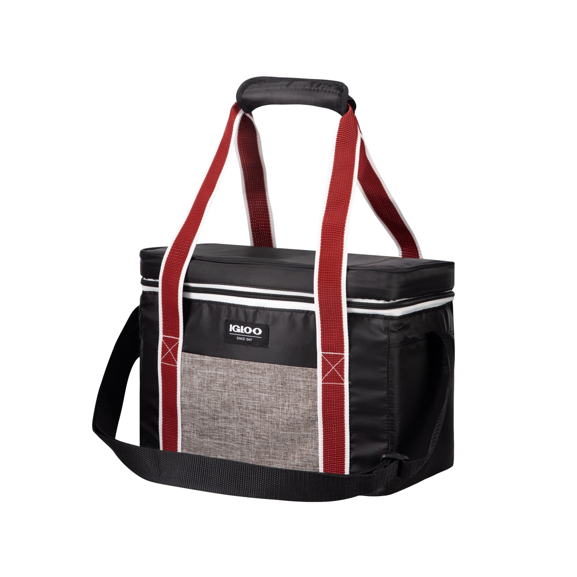 12 Can Capacity Heritage Lunch Companion Cooler Bag, Black and Red