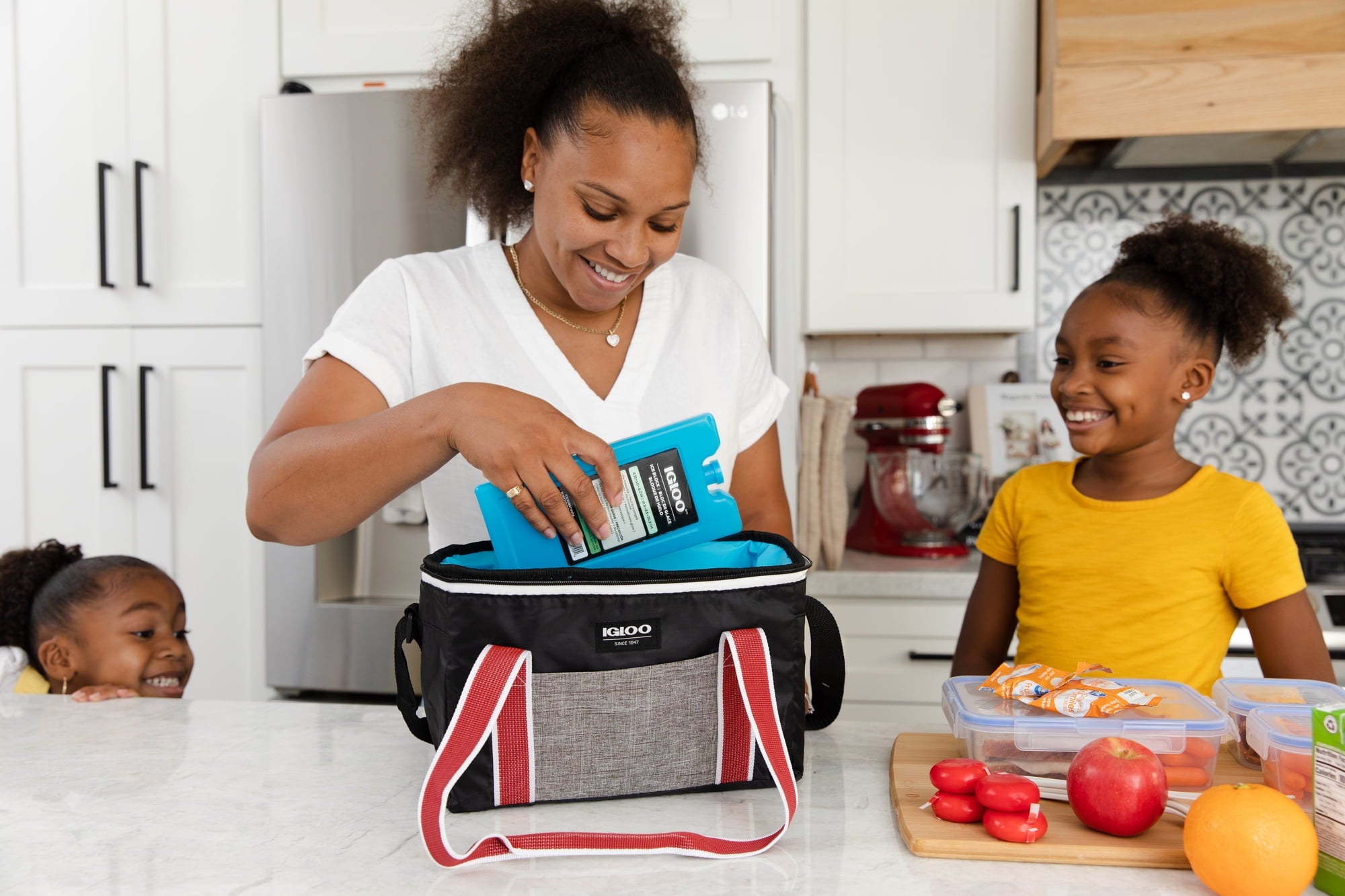 12 Can Capacity Heritage Lunch Companion Cooler Bag, Black and Red