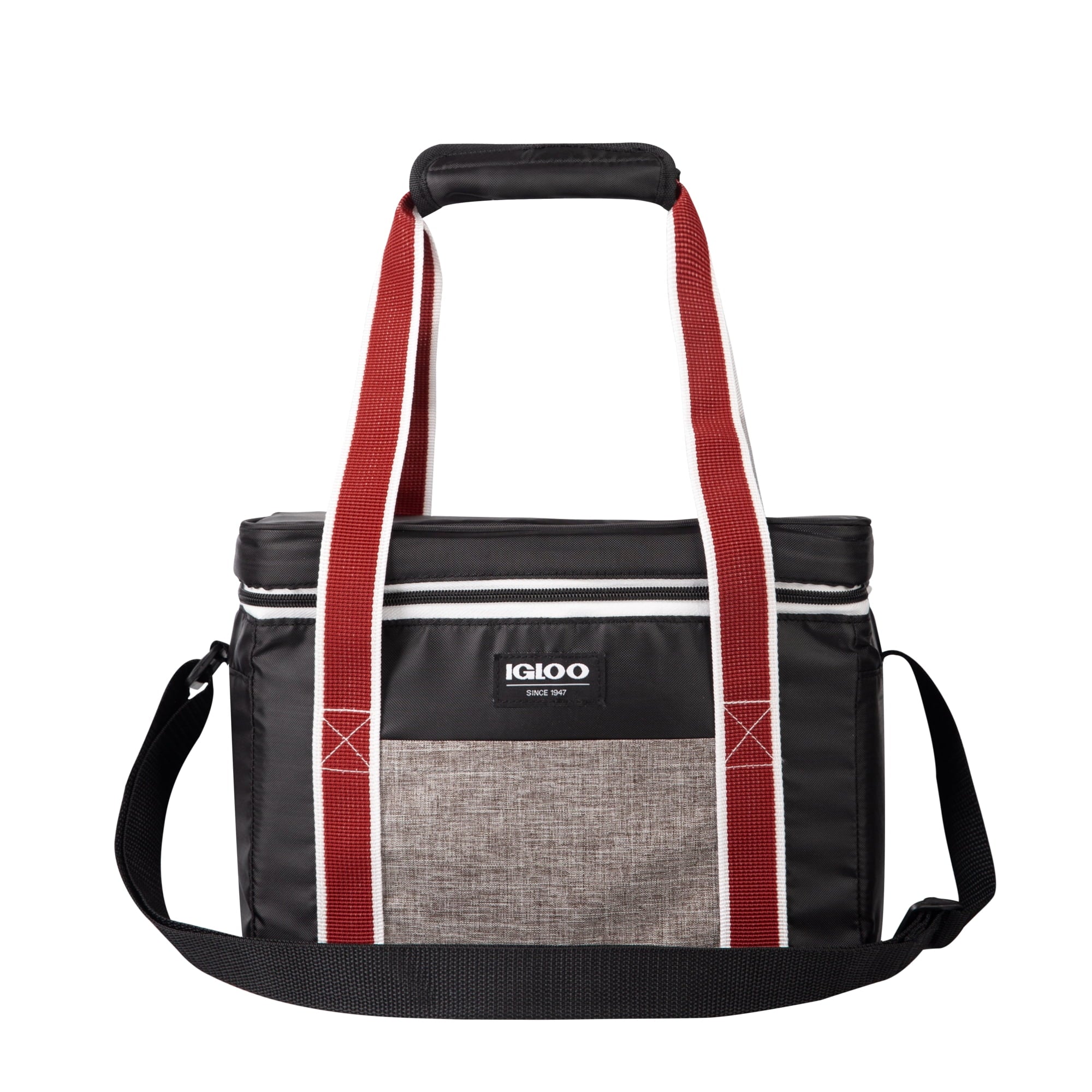 12 Can Capacity Heritage Lunch Companion Cooler Bag, Black and Red