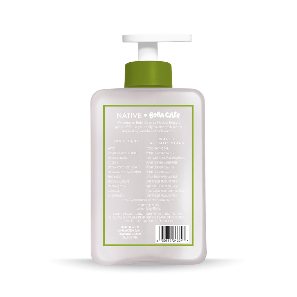 Liquid Hand Soap, Limited Edition Strawberry Matcha, Sulfate Free Hand Soap, Boba Café, 13 fl oz