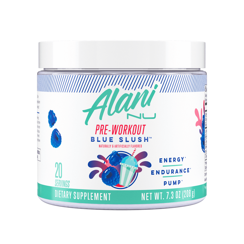 Pre-Workout Powder, Blue Slush, 20 Servings, 200mg Caffeine