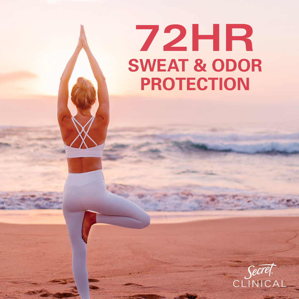 Clinical Antiperspirant Deodorant for Women, 100HR Sweat &amp; Odor Protection, Hyaluronic Acid, Invisible Solid, Stress Response, 2.6 oz